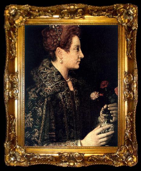 framed  ANGUISSOLA  Sofonisba Profile Portrait of a Young Woman, ta009-2